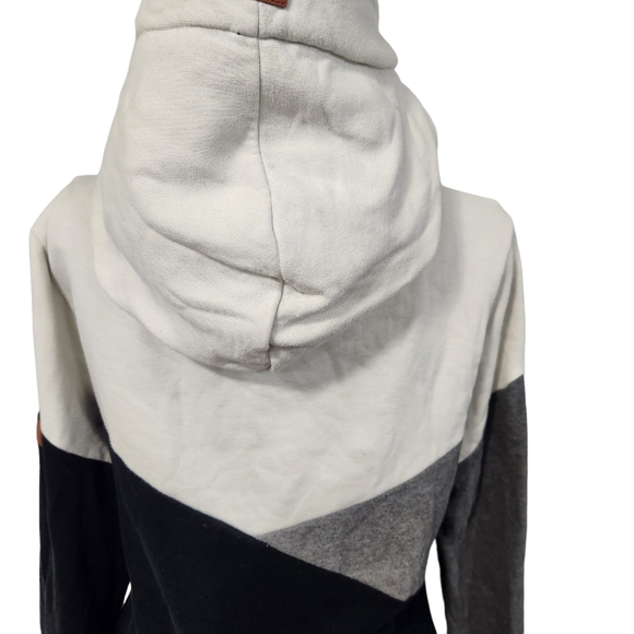 Wanakome colour block funnel neck long sleeve hoodie - Picture 6 of 6